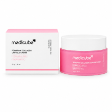 کرم کپسولی کلاژن و PDRN صورتی  مدی کیوب medicube Salmon DNA PDRN Pink Collagen Capsule Cream
